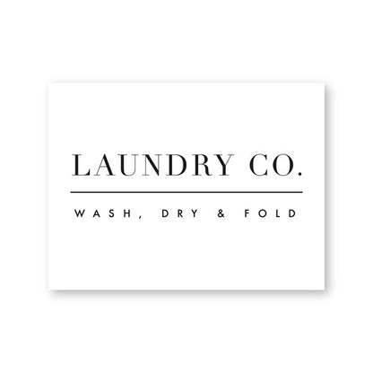 Wash Dry Fold Laundry Room Wall Art Simple Minimalist Fine Art Canvas Print Black White Typographic Poster For Utility Room Nordic Style Home Interior Decor