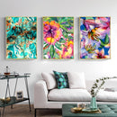 Abstract Floral Watercolor Wall Art Colorful Nordic Style Fine Art ...