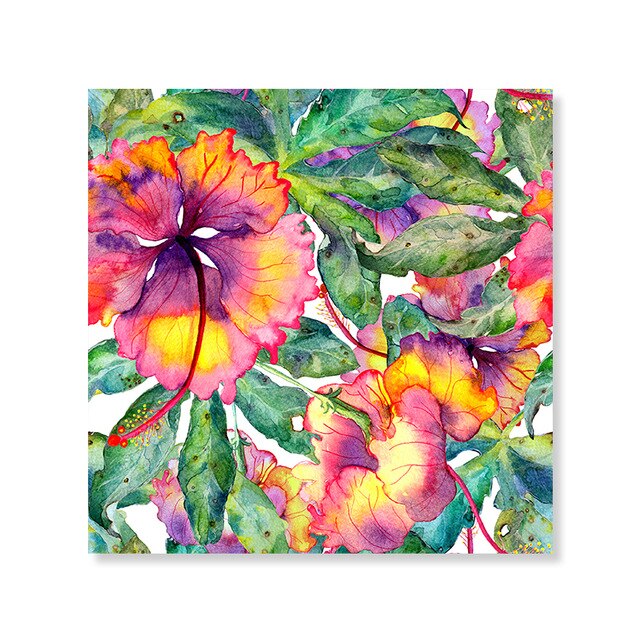 Abstract Floral Watercolor Wall Art Colorful Nordic Style Fine Art Canvas Prints Bright Pictures For Living Room Bedroom Modern Home Wall Decor