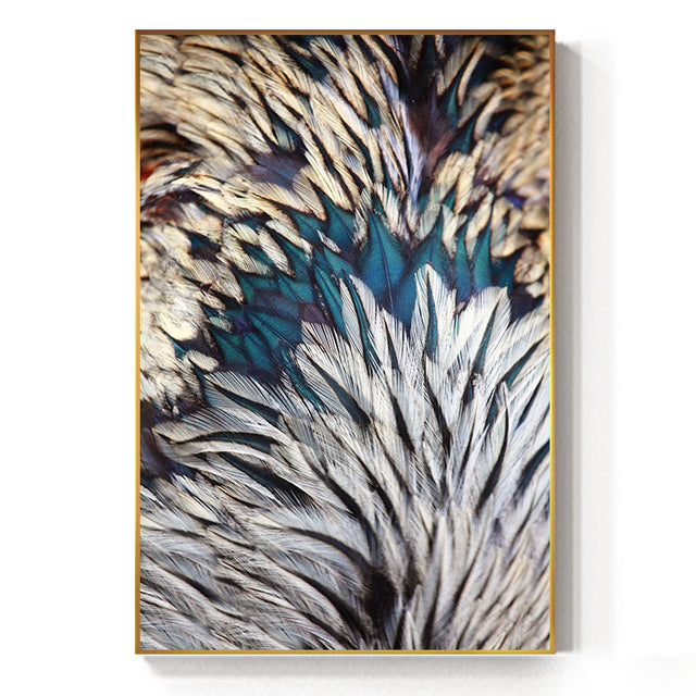 Abstract Feathers Wall Art Fine Art Canvas Prints Luxury Pictures For Living Room Bedroom Modern Fashionable Glam Home Interior Decor