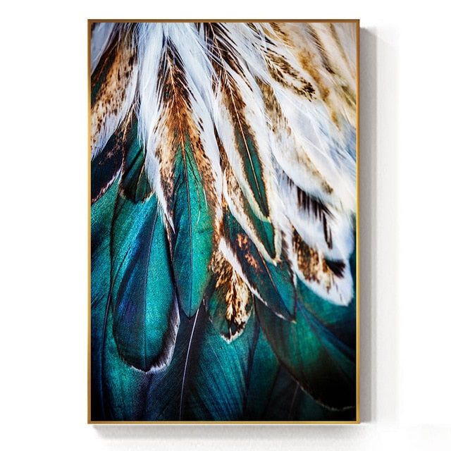 Abstract Feathers Wall Art Fine Art Canvas Prints Luxury Pictures For Living Room Bedroom Modern Fashionable Glam Home Interior Decor