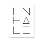 Inhale Exhale Poster Black & White Minimalist Meditation Breathe Wall Art Fine Art Canvas Prints Modern Typographic Wall Decor For Bedroom Yoga Studio Decor