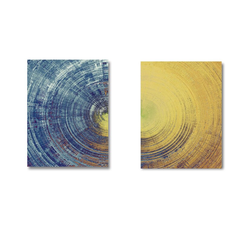 Yellow Meets Blue Contemporary Wall Art Fine Art Canvas Prints Abstract Circle Pictures For Office Interiors Living Room Modern Home Wall Art Decor