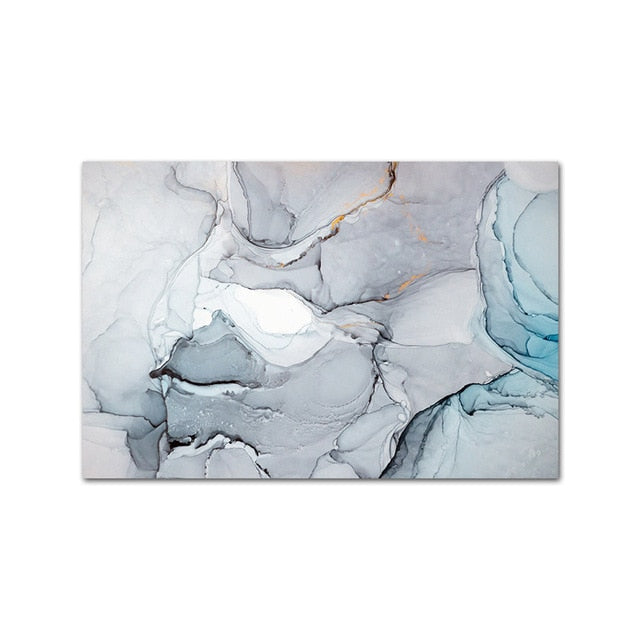 Abstract Blue Gray Marble Wall Art Fine Art Canvas Prints Contemporary Nordic Pictures For Office Or Living Room Bedroom Modern Wall Art Home Decoration