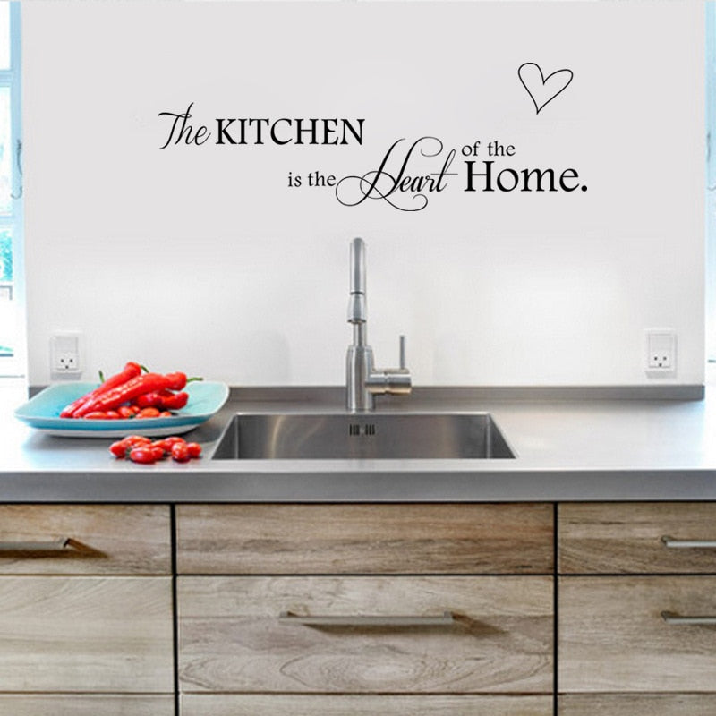 Quote For Kitchen Wall Removable Vinyl Wall Decal Peel-and-stick PVC Wall Mural For Family Kitchen Decoration Simple Creative DIY Wall Art Home Decor