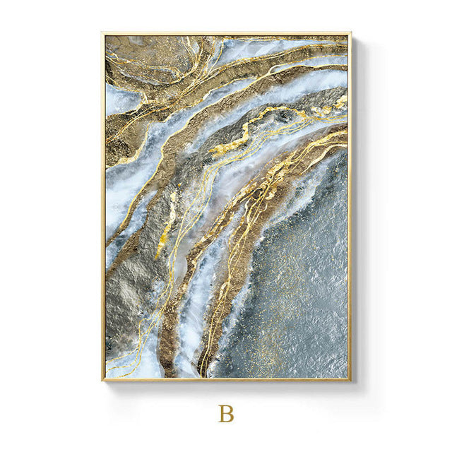 Black Blue Marble Golden Geode Wall Art For Home Office Fine Art Canvas Giclee Prints Modern Pictures For Living Room Bedroom Luxury Interior Decor