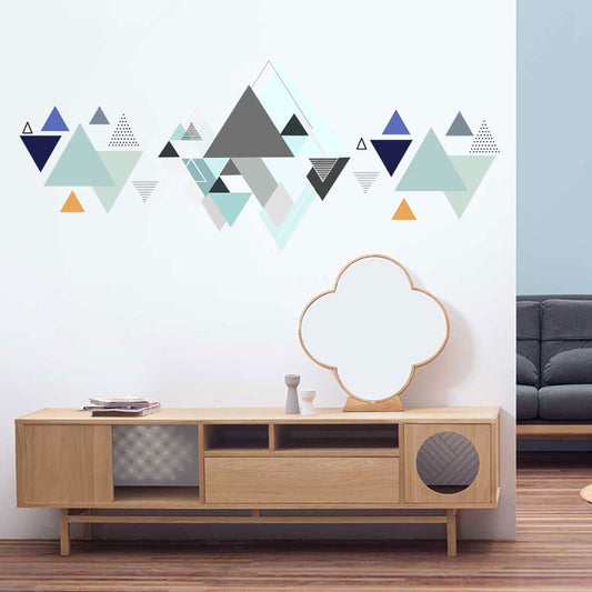 Geometric Abstract Mountains PVC Wall Mural Peel And Stick Wall Decal Nordic Style Modern Creative DIY For Living Room TV Wall Sofa Wall Background Decoration