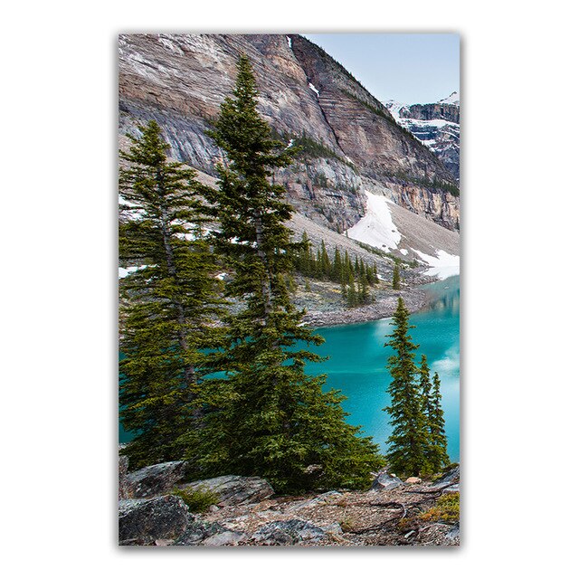 Serene Mountain Lake Forest Wilderness Wall Art Fine Art Canvas Prints Modern Landscape Pictures Of Calm For Home Office Living Room Home Decor