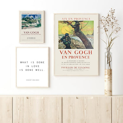 Vincent Van Gogh en Provence Exhibition Poster Wall Art Fine Art Canvas Prints Vintage Style Gallery Wall Pictures For Living Room Dining Room Nordic Home Decor