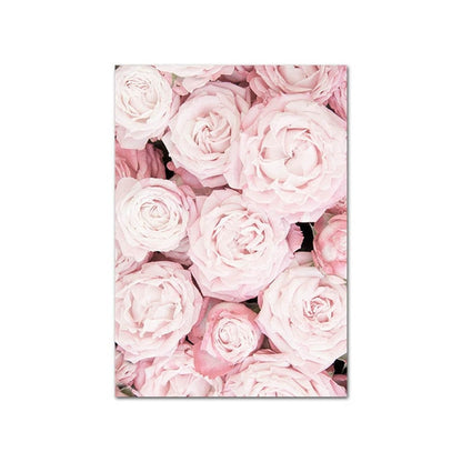 Modern Minimalist Floral Pink Wall Art Fine Art Canvas Prints Nordic Style Botanical Pictures For Scandinavian Design Bedroom Living Room Girls Room Wall Decor