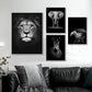 Black & White Wild Animals Wall Art Minimalist Nordic Style Fine Art Canvas Prints Modern Pictures Of Nature For Living Room Bedroom Home Office Decor