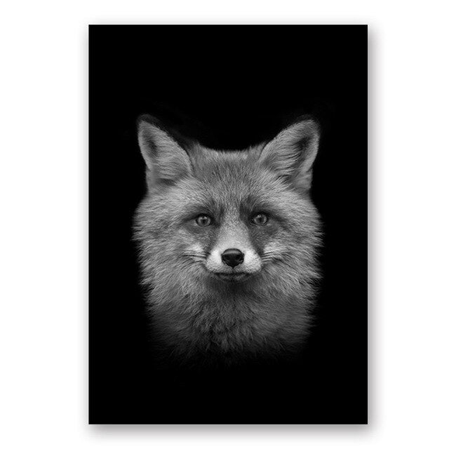 Black & White Wild Animals Wall Art Minimalist Nordic Style Fine Art Canvas Prints Modern Pictures Of Nature For Living Room Bedroom Home Office Decor