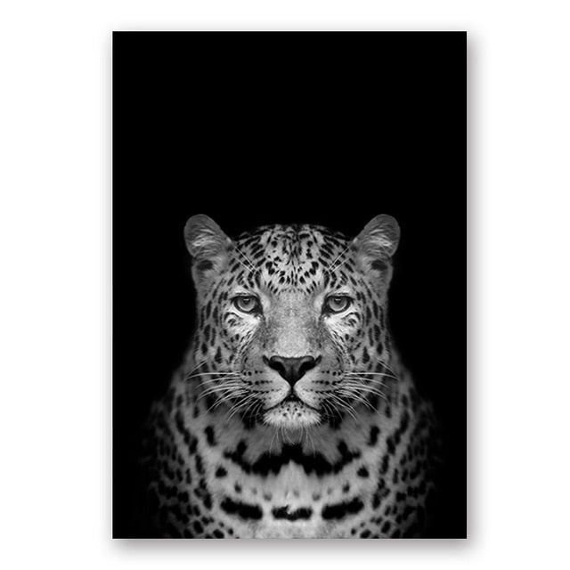 Black & White Wild Animals Wall Art Minimalist Nordic Style Fine Art Canvas Prints Modern Pictures Of Nature For Living Room Bedroom Home Office Decor