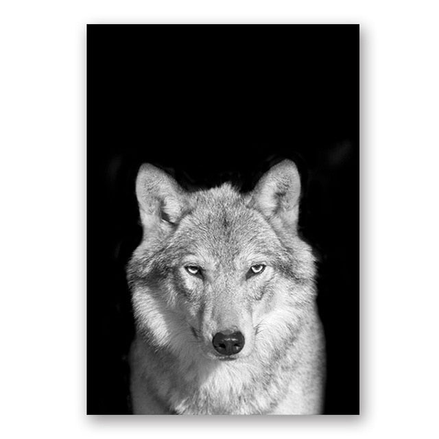 Black & White Wild Animals Wall Art Minimalist Nordic Style Fine Art Canvas Prints Modern Pictures Of Nature For Living Room Bedroom Home Office Decor