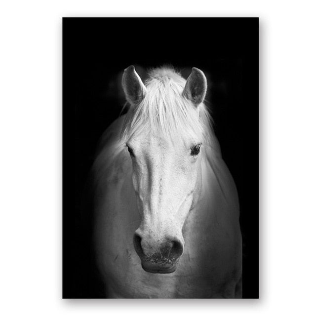 Black & White Wild Animals Wall Art Minimalist Nordic Style Fine Art Canvas Prints Modern Pictures Of Nature For Living Room Bedroom Home Office Decor