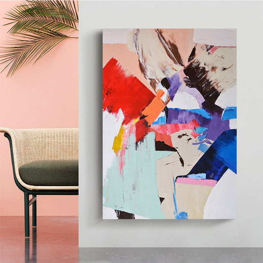 Color Splash Modern Abstract Wall Art Fine Art Canvas Print Colorful Aesthetics Picture For Contemporary Living Room Office Salon Hotel Bedroom Interior Decor