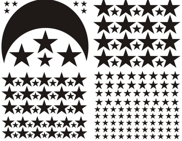Moon And Stars Wall Decals Removable PVC Vinyl Wall Stickers For Kids Room Baby's Room Simple Creative DIY Home Decor Nordic Style Nursery Wall Decoration