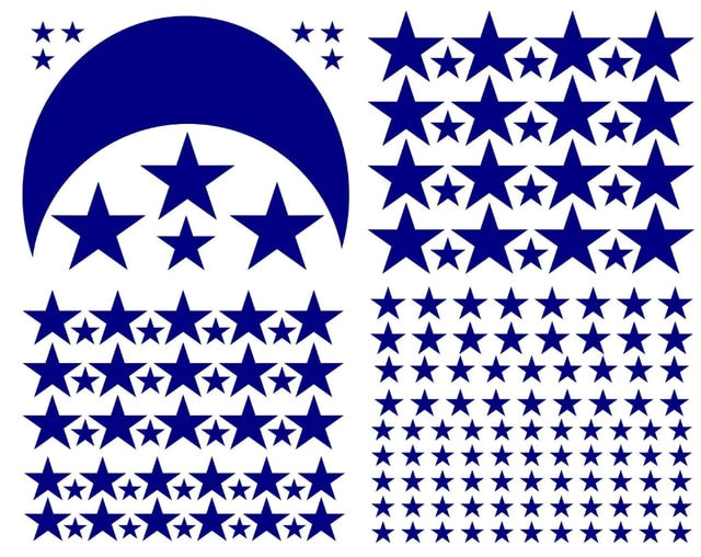 Moon And Stars Wall Decals Removable PVC Vinyl Wall Stickers For Kids Room Baby's Room Simple Creative DIY Home Decor Nordic Style Nursery Wall Decoration