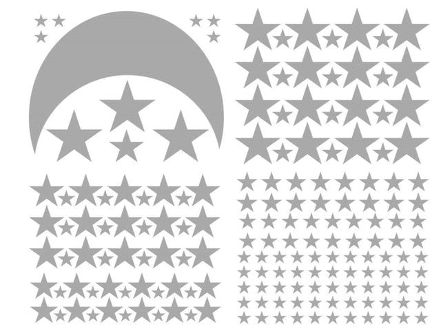 Moon And Stars Wall Decals Removable PVC Vinyl Wall Stickers For Kids Room Baby's Room Simple Creative DIY Home Decor Nordic Style Nursery Wall Decoration