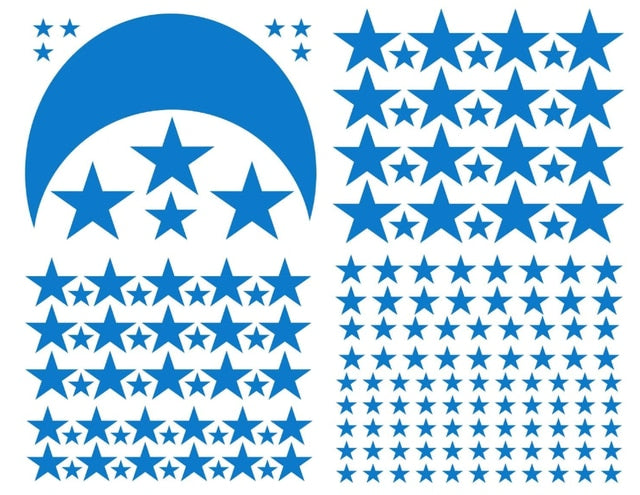 Moon And Stars Wall Decals Removable PVC Vinyl Wall Stickers For Kids Room Baby's Room Simple Creative DIY Home Decor Nordic Style Nursery Wall Decoration