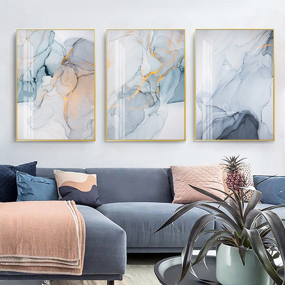 Modern Marble Print Wall Art Fine Art Canvas Prints Subtle Colors Abstract Nordic Pictures For Living Room Dining Room Scandinavian Home Interior Decor