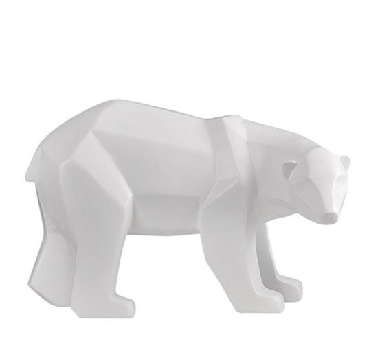 Geometric Polar Bear Sculpture Black Bear Statue Modern Ornamental Decoration For Living Room Coffee Table Bookshelf Mantelpiece Nordic Home Decor