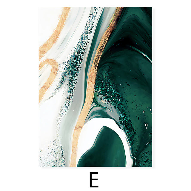 Modern Abstract Green Marble Wall Art Fine Art Canvas Prints Nordic Contemporary Lifestyle Pictures For Living Room Dining Room Office Interior Decor