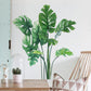 Large Monstera Leaves Wall Decals Lush Tropical Green Leaves Wall Stickers Removable Palm Leaf PVC Wall Mural For Kichen Dining Home Kids Room Creative DIY Nordic Home Decor
