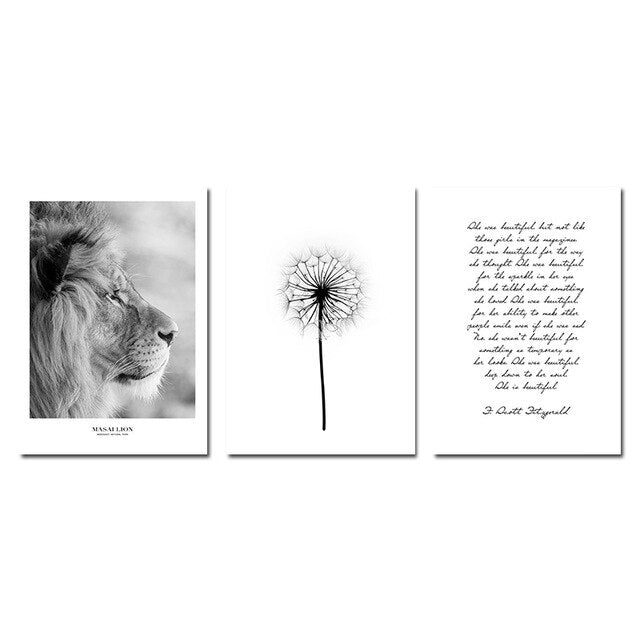 Simple Minimalist Inspirational Black White Wall Art Fine Art Canvas Prints For Living Room Bedroom Pictures For Scandinavian Style Home Interior Decor