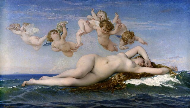 Famous Paintings Wall Art The Birth of Venus By Alexandre Cabanel Fine Art Raw Canvas Prints Classical Pictures For Living Room Dining Room Wall Art Decor