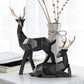 Abstract Geometric Golden Reindeer Sculptures Majestic Nordic Deer Statues For Tabletop Decoration Nordic Style Living Room In White Black Gold Blue Set Of Two