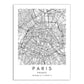 London Paris New York City Map Wall Art Fine Art Canvas Print CUSTOM City Map Picture Minimalist Black White Nordic Style Home Office Interior Decor