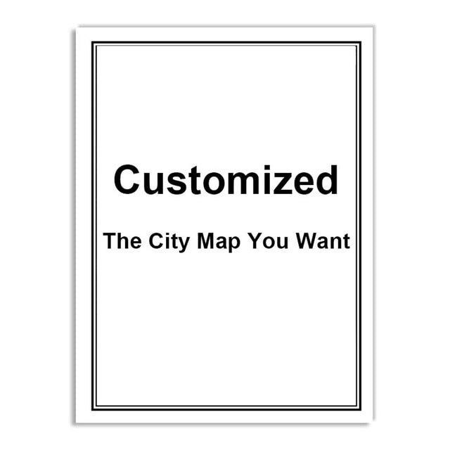 London Paris New York City Map Wall Art Fine Art Canvas Print CUSTOM City Map Picture Minimalist Black White Nordic Style Home Office Interior Decor