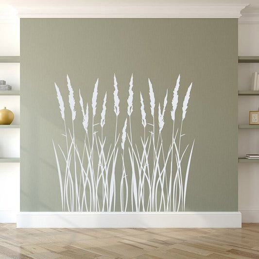 Water Reeds Wall Mural For Living Room Solid Color Tall Grass Silhouette PVC Wall Sticker Removable Self Adhesive Creative DIY Home Decor Wall Art Decal