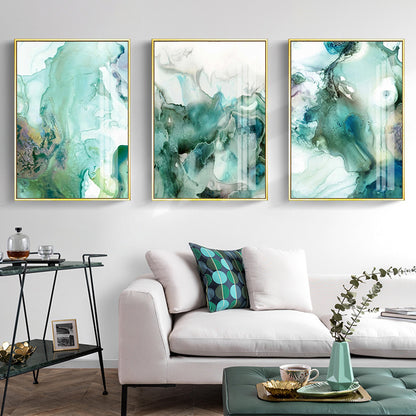 Mint Green Liquid Marble Wall Art Fine Art Canvas Prints Modern Abstract Pictures For Living Room Dining Room Scandinavian Home Interior Art Decor