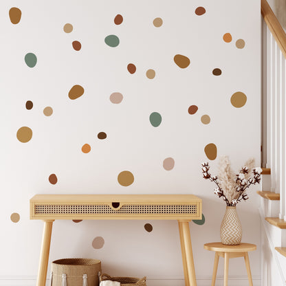 Little Pebble Polka Dot Wall Decals Modern Neutral Colors Removable PVC Wall Decals For Kids Room Boys Room Girls Room Creative Nursery DIY Decor