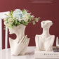 Nordic Abstract Sculptured Porcelain Lady Ceramic Vase Miniature Bust Decorative Art Sculpture For Floral Arrangements Modern Home Decor