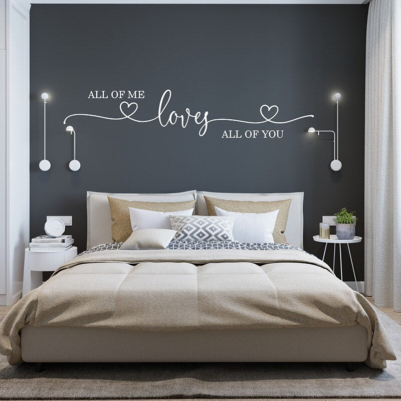 Simple Love Quotation Wall Mural For Bedroom Wall Removable Self Adhesive Solid Color Typographic PVC Wall Decal Creative DIY Home Interior Decor