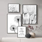 Minimalist Dandelion Flowers Wall Art Inspirational Quote Fine Art Canvas Prints Modern Black White Posters For Nordic Living Room Scandinavian Home Decor