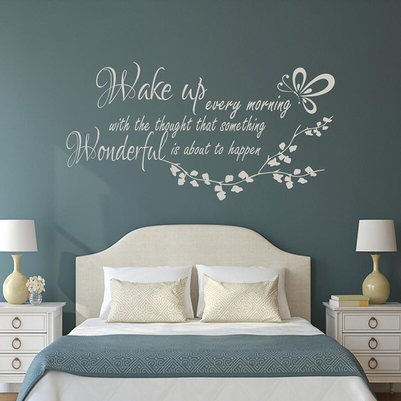 Motivational Morning Quotation Vinyl Wall Mural Art Decor For Bedroom Removable Self Adhesive PVC Wall Decal Inspirational Creative DIY Home Decor