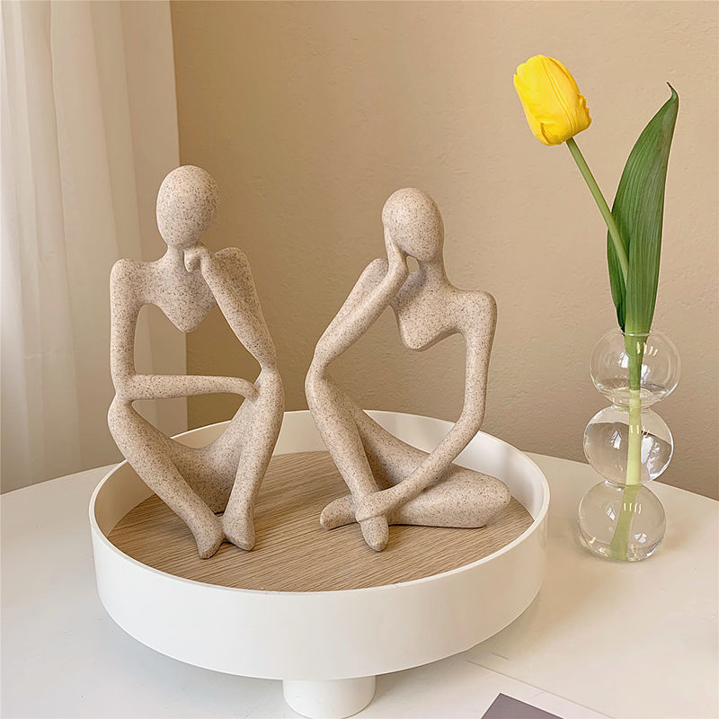Abstract Philosophers Nordic Sculptures Miniature Desktop Statues For Modern Home Office Living Room Minimalist Scandinavian Home Decor
