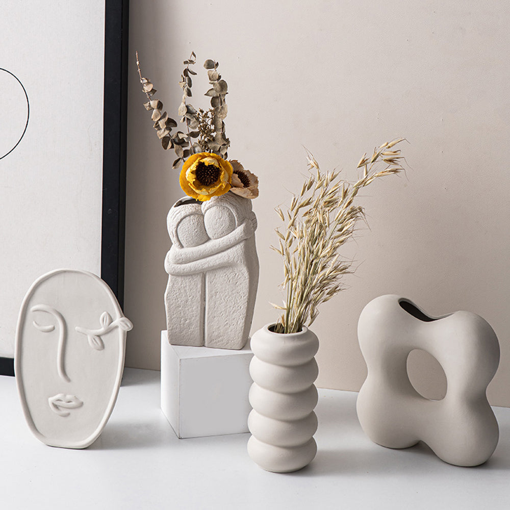 Abstract Nordic Art Vase Neutral Color Modern Minimalist Contemporary Decoration For Living Room Dining Room Scandinavian Interior Decor