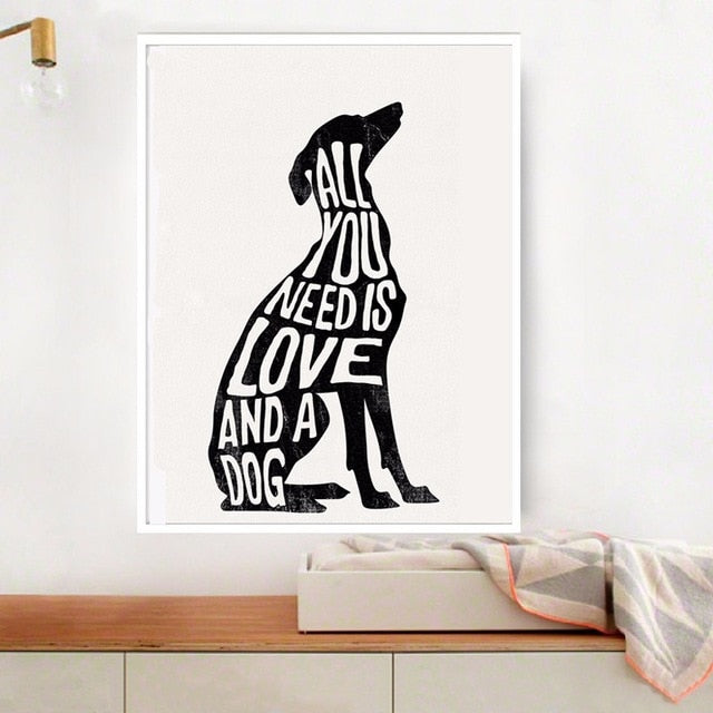 All you need is love 2025 and a dog wall art