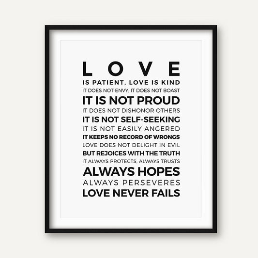 Love Is Patient Love Is Kind Simple Minimalist Quotations Of Love Wall Art Black And White Fine Art Canvas Prints Nordic Style Home Interior Decor