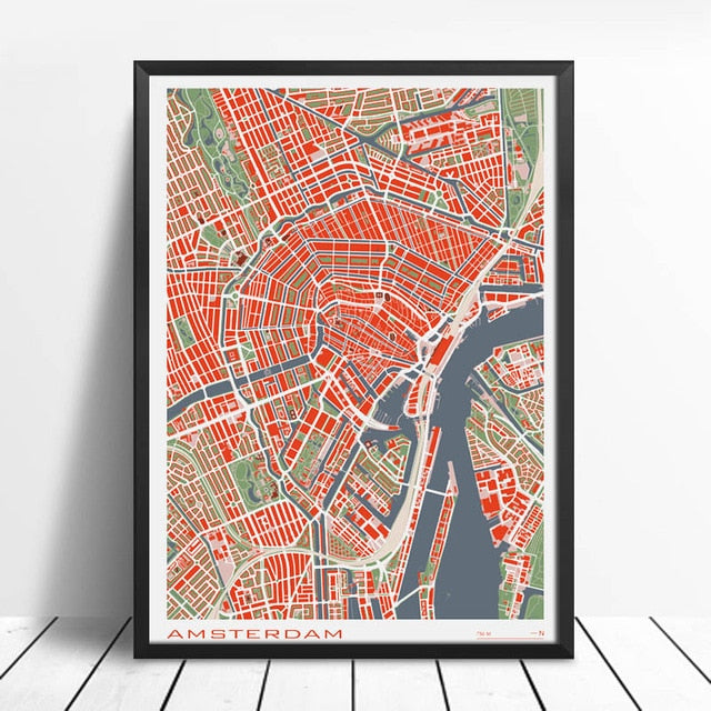 Abstract City Maps Wall Art Famous City Paris New London Stockholm Fine Art Canvas Prints Modern Pictures For Living Room Home Office Interior Decor