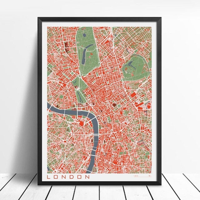 Abstract City Maps Wall Art Famous City Paris New London Stockholm Fine Art Canvas Prints Modern Pictures For Living Room Home Office Interior Decor