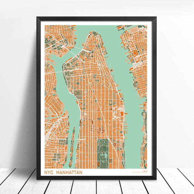 Abstract City Maps Wall Art Famous City Paris New London Stockholm Fine Art Canvas Prints Modern Pictures For Living Room Home Office Interior Decor