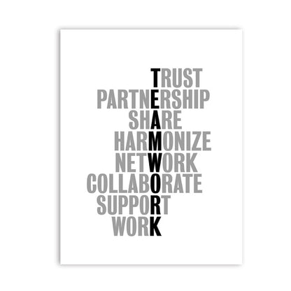 Teamwork Quotes Posters Motivational Wall Art Black And White Fine Art Canvas Prints Inspirational Business Quotations For Modern Office Wall Art Decor