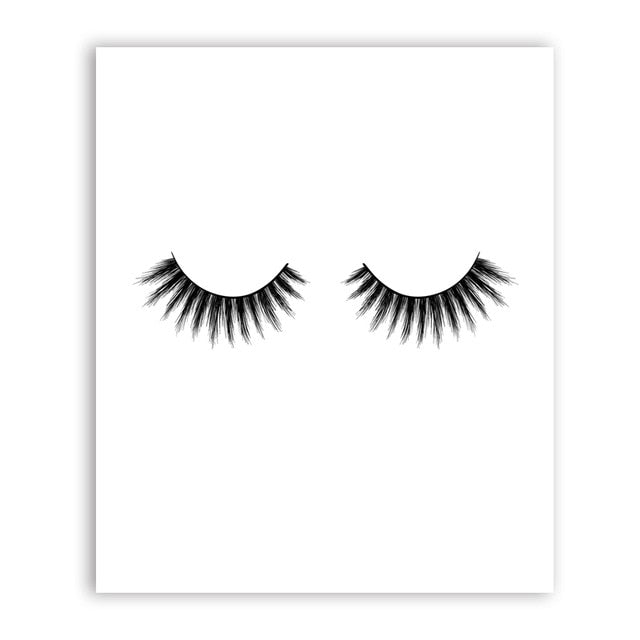 Black and White Eyelashes Fashionable Posters Minimalist Simple Fine Art Canvas Prints Nordic Style Wall Art For Modern Home Interior Decor