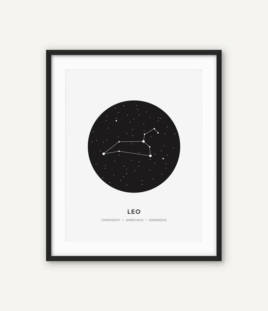 Constellation Posters Abstract Astrology Wall Art Black White Canvas Prints Each Star-Sign With 3 Traits Canvas Prints For Office Bedroom Home Decor